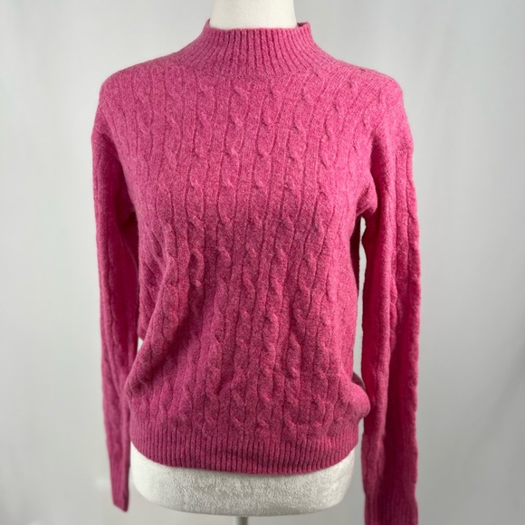 NEW / j.crew factory Cable-knit mockneck sweater in extra-soft yarn - Picture 8 of 10